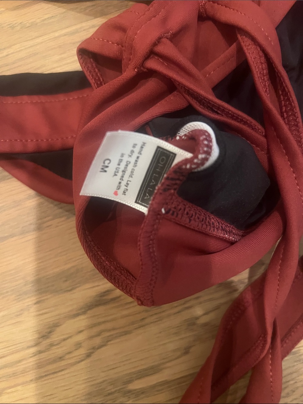Kids Ruched Front Sports Bra - Rust Red - Picture 3 of 3